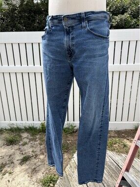AG Adriano Goldschmied Men’s 34x32 Blue Stretch Jeans Straight Leg Denim